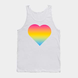 Bi+ Hearts Pansexual Flag (Vertical Gradient Solo) Tank Top